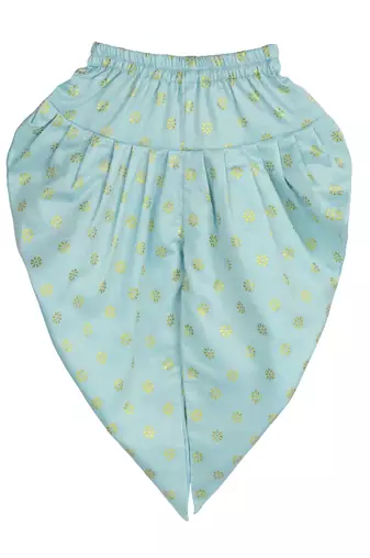 Peplum Top with Dhoti - Pink & Blue