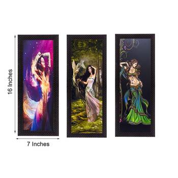 Set Of 3 Dancing Angels Satin Matt Texture UV Art Painting 4