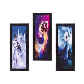 Set Of 3 Dancing Angels Satin Matt Texture UV Art Painting 1