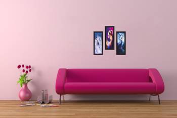 Set Of 3 Dancing Angels Satin Matt Texture UV Art Painting 2