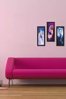 Set Of 3 Dancing Angels Satin Matt Texture UV Art Painting