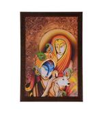 Radha Krishna with Calf Satin Matt Texture UV Art Painting