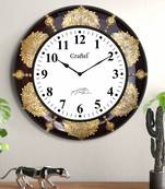 18" Antique Brass Metal Fitted Dark Cherry Polished Decorative Wooden Wall Clock