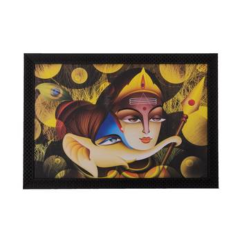 Radha Krishna & Ganesha Satin Matt Texture UV Art Painting 1