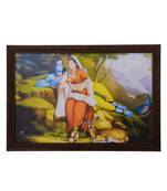 Radha Krishna Satin Matt Texture UV Art Painting