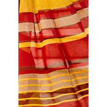 Multicolor printed georgette saree with blouse 3