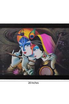 Radha Krishna Satin Matt Texture UV Art Painting