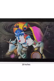 Radha Krishna Satin Matt Texture UV Art Painting