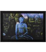 Spritual Buddha with Chakras Satin Matt Texture UV Art Painting