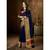 Blue plain cotton silk saree with blouse