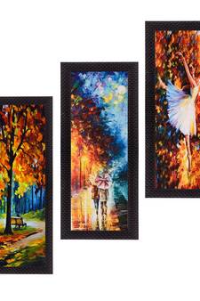 Set Of 3 Couple Love Moments Satin Matt Texture UV Art Painting