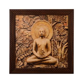 Meditating Buddha Satin Matt Texture UV Art Painting 1