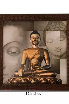 Meditating Buddha Satin Matt Texture UV Art Painting