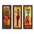 Set Of 3 Tribal Ladies Satin Matt Texture UV Art Painting
