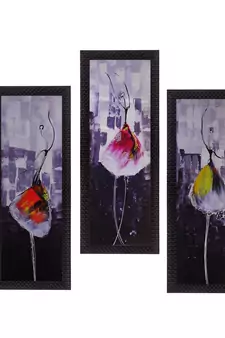 Set Of 3 Beautiful Angels Satin Matt Texture UV Art Painting