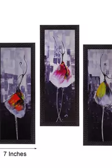 Set Of 3 Beautiful Angels Satin Matt Texture UV Art Painting