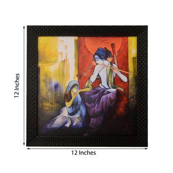 Radha Krishna enjoying Music Satin Matt Texture UV Art Painting 2