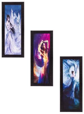 Set Of 3 Beautiful Angels Satin Matt Texture UV Art Painting 1