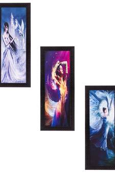 Set Of 3 Beautiful Angels Satin Matt Texture UV Art Painting