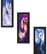 Set Of 3 Beautiful Angels Satin Matt Texture UV Art Painting