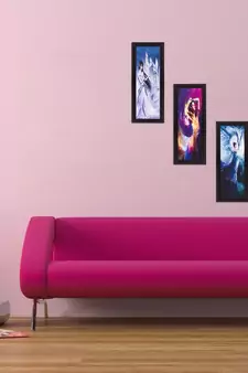 Set Of 3 Beautiful Angels Satin Matt Texture UV Art Painting