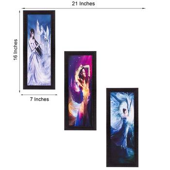 Set Of 3 Beautiful Angels Satin Matt Texture UV Art Painting 3