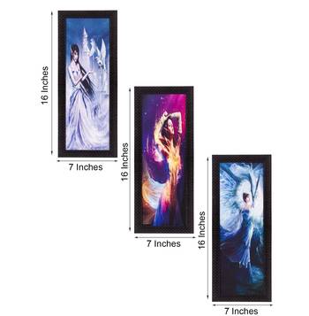 Set Of 3 Beautiful Angels Satin Matt Texture UV Art Painting 4