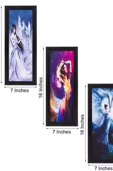 Set Of 3 Beautiful Angels Satin Matt Texture UV Art Painting