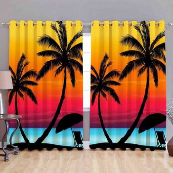 Digital Printed Polyester Whiteout Curtains Each Pack of 2 pc 1