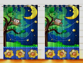 Digital Printed Polyester Whiteout Curtains Each Pack of 2 pc 1