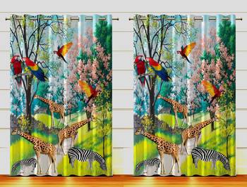 Digital Printed Polyester Whiteout Curtains Each Pack of 2 pc 1
