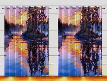 Digital Printed Polyester Whiteout Curtains Each Pack of 2 pc 1