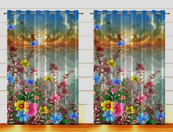 Digital Printed Polyester Whiteout Curtains Each Pack of 2 pc 1