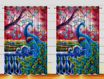 Digital Printed Polyester Whiteout Curtains Each Pack of 2 pc 1