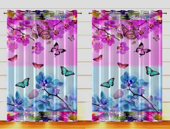 Digital Printed Polyester Whiteout Curtains Each Pack of 2 pc 1