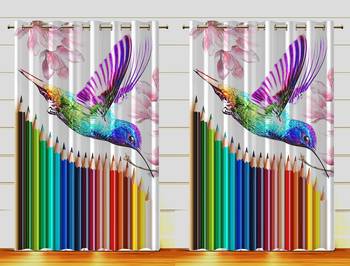 Digital Printed Polyester Whiteout Curtains Each Pack of 2 pc 1