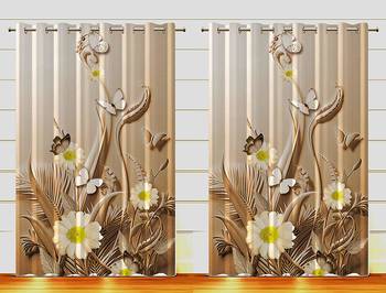 Digital Printed Polyester Whiteout Curtains Each Pack of 2 pc 1
