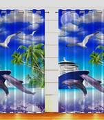 Digital Printed Polyester Whiteout Curtains Each Pack of 2 pc