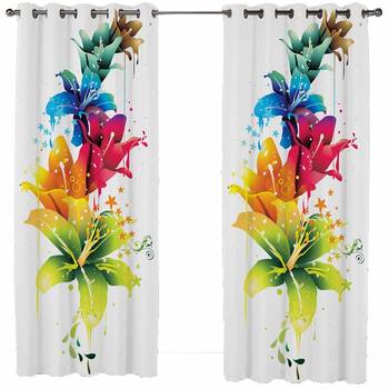 Digital Printed Polyester Whiteout Curtains Each Pack of 2 pc 1