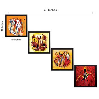 Set Of 4 Abstract Figures Satin Matt Texture UV Art Painting 2