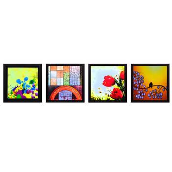 Set Of 4 Nature Shots Satin Matt Texture UV Art Painting 1