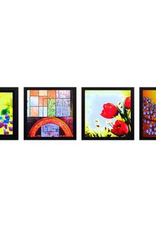 Set Of 4 Nature Shots Satin Matt Texture UV Art Painting