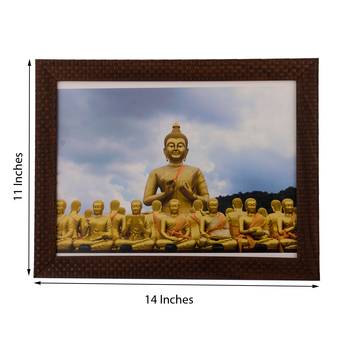 Buddha with Monks Satin Matt Texture UV Art Painting 2