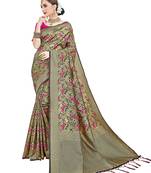 Golden woven silk saree with blouse