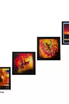 Set Of 4 Dancing Girls Satin Matt Texture UV Art Painting