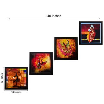 Set Of 4 Dancing Girls Satin Matt Texture UV Art Painting 4