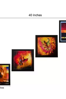 Set Of 4 Dancing Girls Satin Matt Texture UV Art Painting