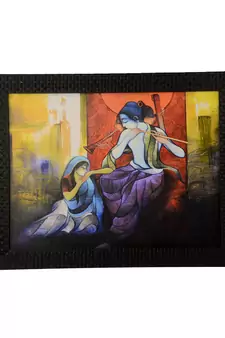 Radha Krishna Satin Matt Texture UV Art Painting