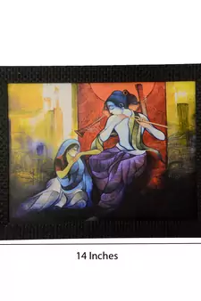 Radha Krishna Satin Matt Texture UV Art Painting