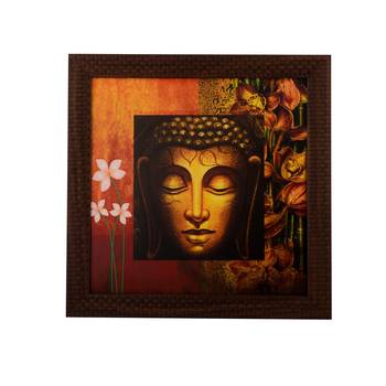 Meditating Buddha Head Satin Matt Texture UV Art Painting 1
